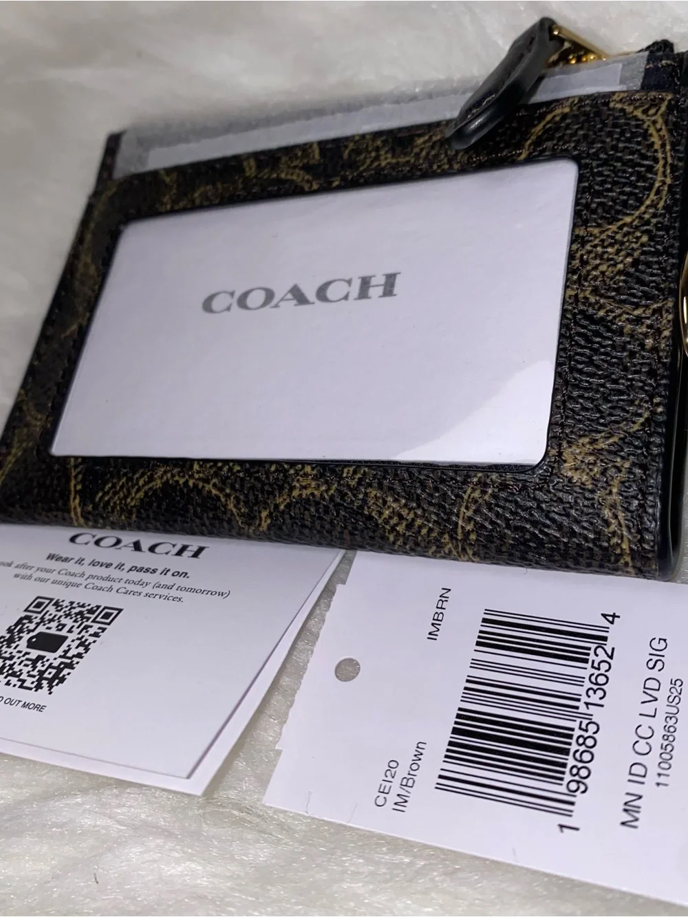 Coach Mini Skinny Id Case In Loved Signature Canvas New with tags